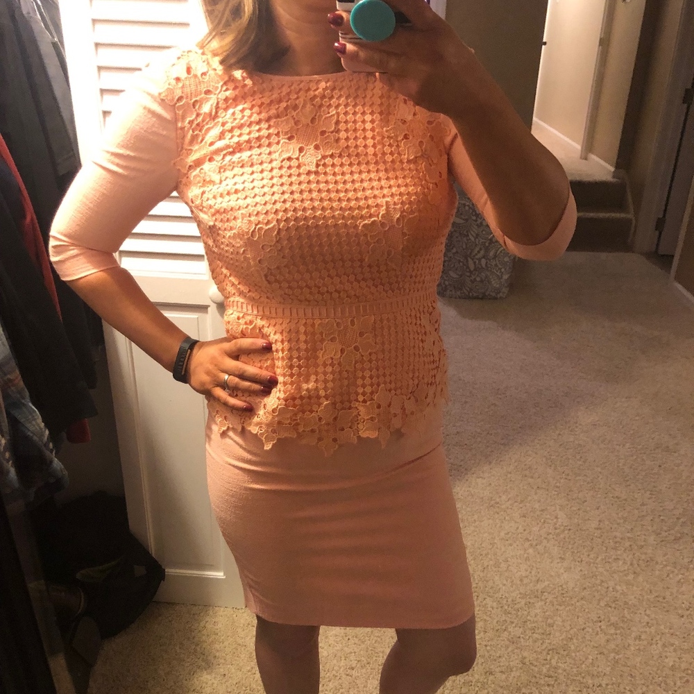 Antonio Melani peach lace dress
